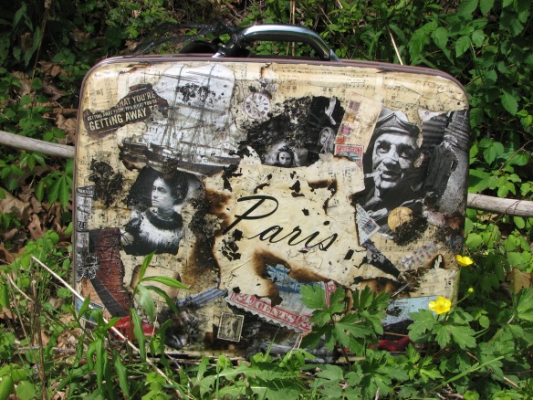Paris OOh-La_La Design Vintage Suitcase.  You can purchase through https://www.etsy.com/shop/earthmother195